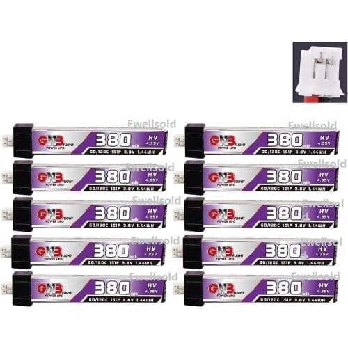 GAONENG GNB 1S 3.8V 380mAh 60C/120C LiHV Lipo battery PH2.0 Plug for UK65 US65 Happymodel Mobula7Snapper BetaFPV 65S Drone