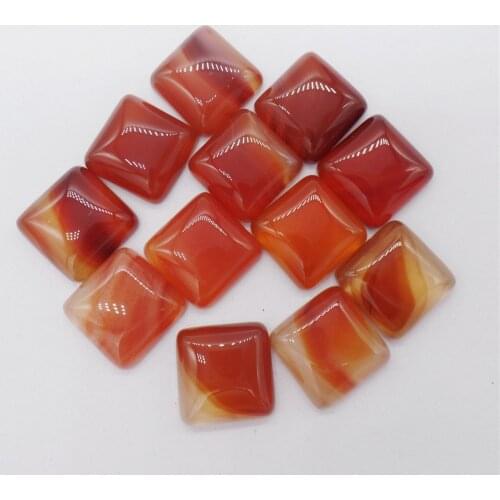 100Pcs 16x5mm Brown Red Agate Square Cab Cabochon For DIY Jewelry Making Necklace Accessories Boutique Gift