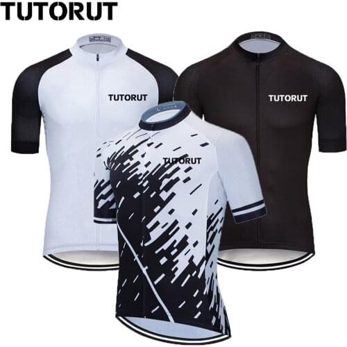 TUTORUT Summer Racing Jersey Shirt Mens Short-sleeved Breathable and Quick-drying Mountain Bike Jersey Suit with Pockets