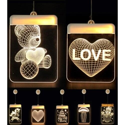 Battery Cute Kawai Colorful Hanging Lights With Heart/Star/Moon Shape Decoration/Gift for Birthday Christmas Girls Room Bedroom