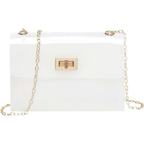 Fashion Women Bags Transparent PVC Clear Jelly Bag Tote Handbag Shoulder Bag Purse