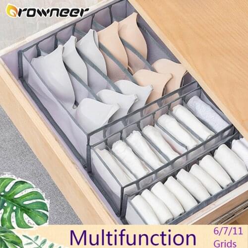 6/7/11 Grids Underwear Drawer Dividers Storage Nylon Foldable Bra Socks Ties Panties Heightened Widened Closet Organizer Set