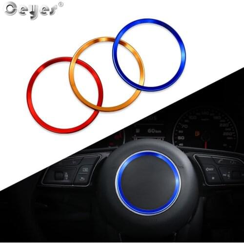 Ceyes Car Accessories Styling Steering Wheel Trim Center Sticker Circle Cover For Audi A3 A4 A5 A6 Q3 Q5 Q7 S3 S4 S5 S6 Ring 1pc