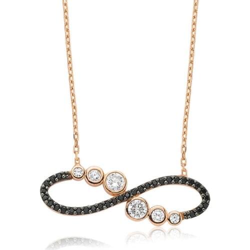 Real Silver 925 Jewelry Silver Water Way Infinity Lady Necklace