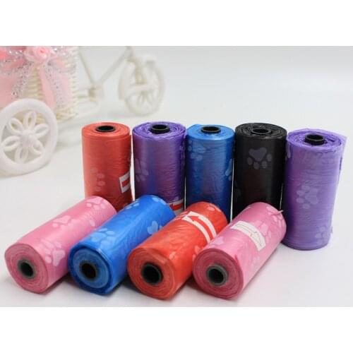 10 pcs/lot Top Paw Print Delicate Dog Poop Bag Degradable Plastic Clean Waste Bags Pet Bag Products for Dogs