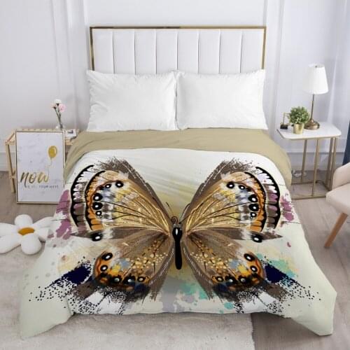 Butterfly Duvet cover Quilt/Blanket/Comfortable Case Double King Bedding 140x200 240x220 200x200 for Home gold