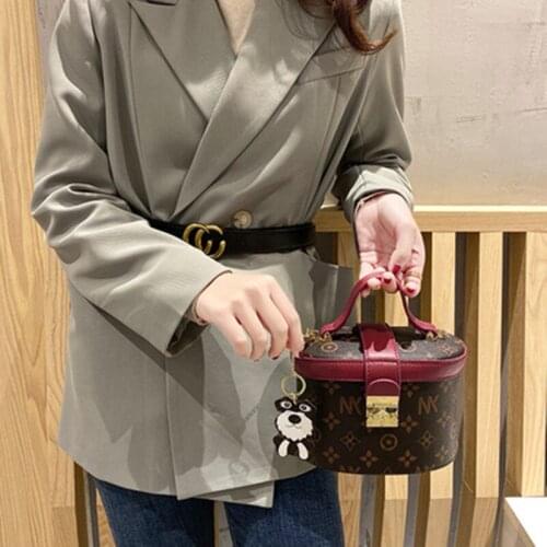 2021 Presbyopia portable box women bag popular new fashion messenger bucket bag Korean version of the printed flip shoulder bag