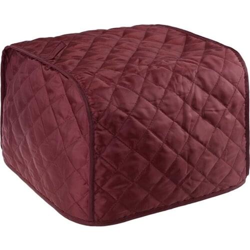 Polyester Quilted Four Slice Toaster Appliance Dust-Proof Cover Red