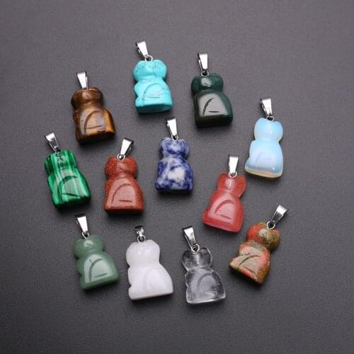 12pcs Carved Cats Health Care Natural Crystal Quartz Stone Onyx Carnelian Reiki Healing Charms Pendants for Jewelry Making Free
