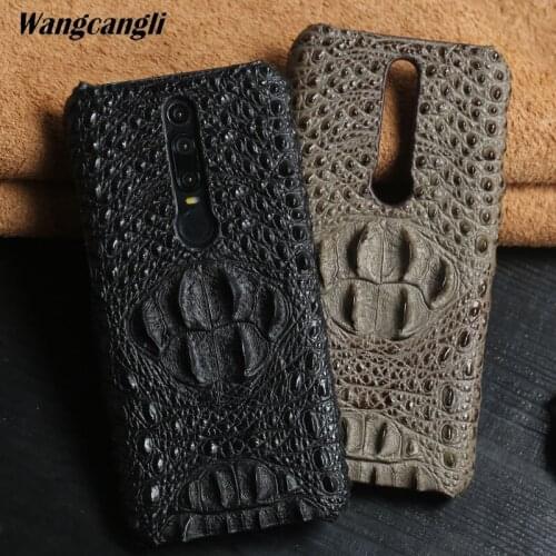 Luxury crocodile back pattern Cowhide phone case for Huawei P20 lite phone case Genuine leather phone protection case