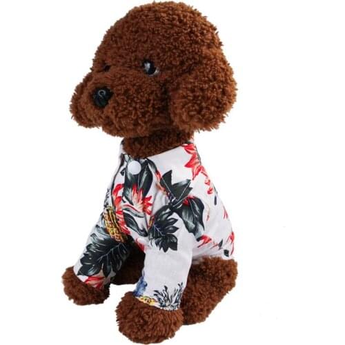 Dog Shirts Summer Beach Clothes Vest Pet Clothing Floral T-Shirt Hawaiian For Small Large Dog Chihuahua Cat Clothes Pet Shirts