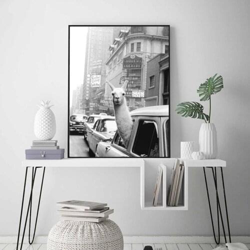 Modern Art Alpaca Avatar Personality Poster Retro Canvas Painting Print Picture Home Wall Art Decoration Can Be Customized