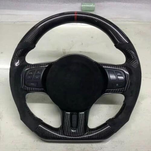 D-Shape Cuatomized Real Carbon Fiber Sports Steering Wheel Alcantara Leather compatible for Mitsubishi Lancer EVO 2010-2020