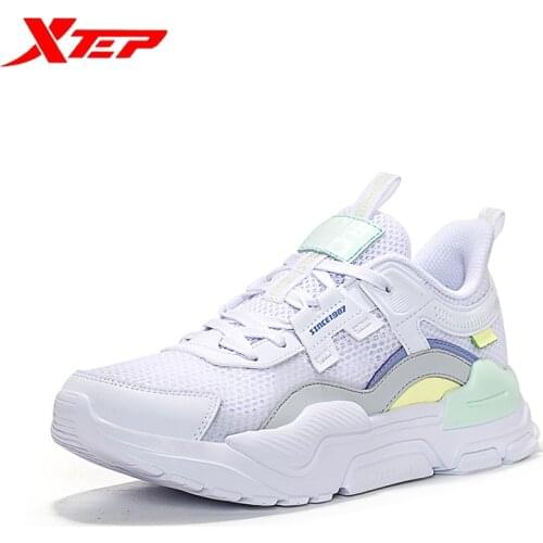 Xtep Womens Shoes Spring Summer Mesh Breathable Lightweight Leisure Shoes Classic Soft-Soled Casual Sport Shoes 879218320570