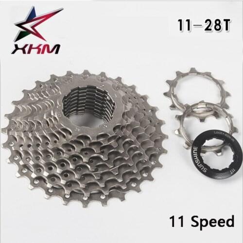SUNSHINE Road Bike Bicycle Parts 11 Speed Cassette Flywheel 11-28T Gear Crankshaft Set Bicycle Parts Box Sprockets free delivery