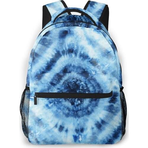 Women Backpack School Bag for Teenage Girls Tie Dye Indigo Nodular Batik Female Laptop Notebook Bagpack Travel Back Pack 2020