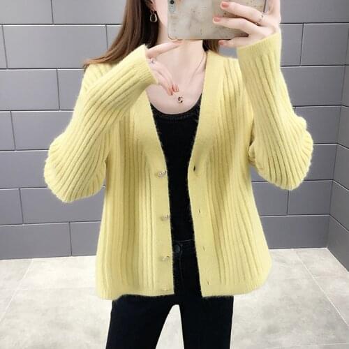 Oversized Cardigan Sweater Womens Sweaters Coat Knitted V-neck Long Sleeve Sweater Harajuku