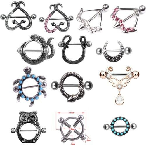 1 Pc Vintage Nipple Piercing Bohemia Bar Rings 316L Surgical Steel Color Nipple Barbell Piercing Nombril Bar Body Jewelry