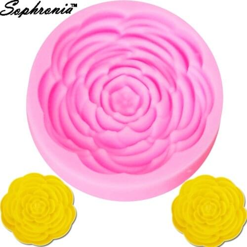 10PCS/set Rose Silicone Cake Mold Fondant Cake Decorating Tools Chocolate Gumpaste Candy Clay Moulds M510 ,5.5*1.1CM