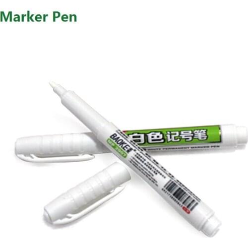 12 Pcs/Lot White Marker Pen Line multithread Small oil-based marker Signature Pens Mp2907