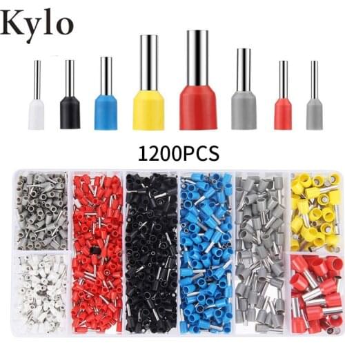 1200pcs tube terminals Crimp Terminal Set Kits Insulated Electrical Wire Crimp Connector Terminal pre-insulated cold-pressed end