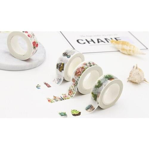 15mm x 10 Meters 10 Types Misstime Paper Masking Tapes Lovely Tape Diy Scrapbooking Sticker Stationery School Supplies