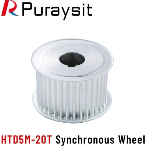 20 Teeth HTD5M Pulley Tensioner Wheel Bore 14/16/18/19/22mm With Key Bearing Guide Synchronous Pulley Gear HTD3M 24T 24teeth