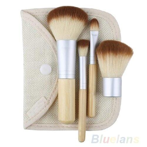 5pcs/set BAMBOO Makeup Brush Make Up Brushes sets Tools Mineral Powder maquiagem makeup brushes plus Cosmetic Bag