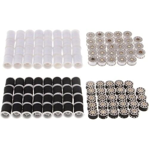 60 Pieces Polyester Sewing Machine Thread Set Sewing Machine Spool Bobbin Set Kit