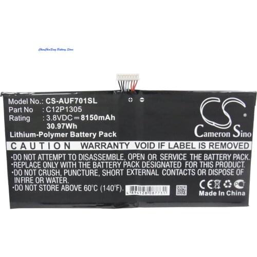 Cameron Sino 8150mAh Battery C12P1305 for Asus K00C, TF701T, Transformer TF701T