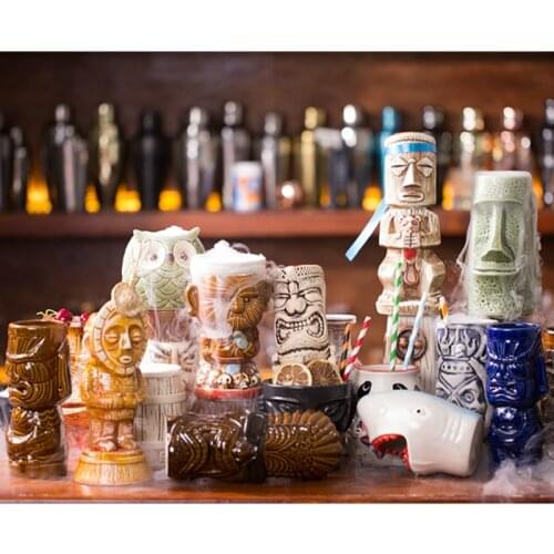 Bar Restaurant Soul Originality Hawaii Cocktail Wine Glass Personality Beer Wine Cup Human Skeleton Cup Totems Tiki Ceramics Cup