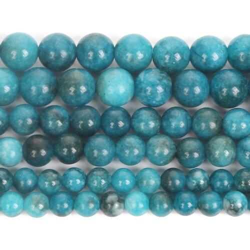Imitated Blue Apatite Natural Stone Beads Round Loose Beads For Jewelry Making DIY Bracelets Necklace Accessories Beads 6/8/10MM