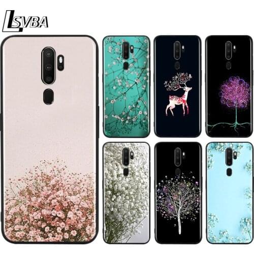Black TPU Soft Cover Bunch flowers for OPPO A9 2020 Reno 10X ZOOM ACE 4 3 2 Z F Pro 4G 5G Phone Case