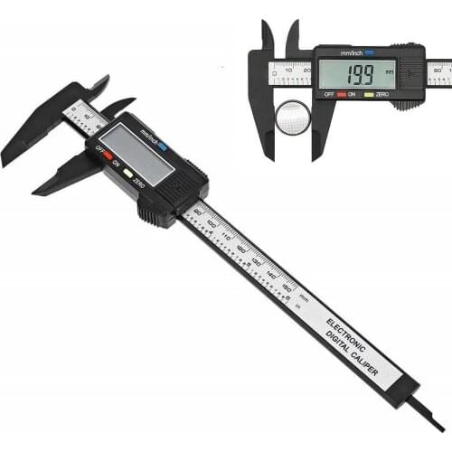 1pc 0-150mm LCD Digital Electronic Carbon Fiber Vernier Caliper Metric / Inch Conversion Gauge Micrometer Measuring Tool