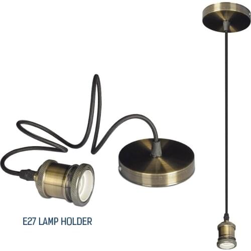 E27 Lamp Holder Lighting Socket Ceiling Light Pendant Lights Screw Bulb Lamp Base Aluminum Light Industrial Retro Lamp Holder