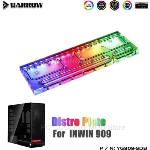 Barrow Distro plate for IN WIN 909 Dynamic Chassis, Waterway Board Deflector Water Cooling 5V MB SYNC YG909-SDB
