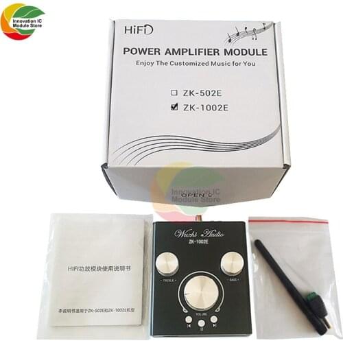 Bluetooth 5.0 2X50W/100W TPA3116 high and low audio power amplifier module dual channel stereo aluminum shell ZK-502E/1002E