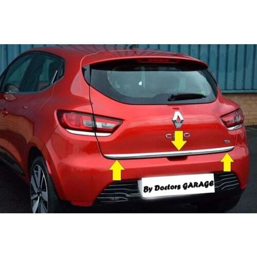For Renault Clio 4 Chrome Tailgate Bar Trim 2012 2013 2014 2015 2016 2017 2018 2019 Auto Car Styling Accessory 3M Ornament Sport