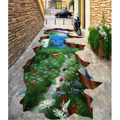 Home Decoration Street outdoor mall 3D stereoscopic floor self-adhesive 3D floor PVC waterproof floor
