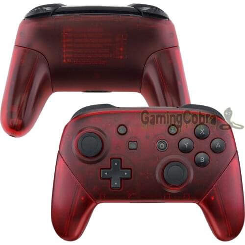 Transparent Clear Red Custom Faceplate and Backplate Shell Housing Fix Parts for NS Switch Pro Controller