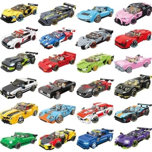 Speed Champions F1 GT3 R8 EVO Camaro F8 Senna WRC MOC Sports Car Model Building Blocks Bricks Classic Rally Racers Vehicle Toys