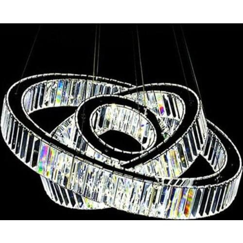 Hot Sale LED K9 Luxury Crystal Ring Pendant Light for Dining Room Lamp Lustres De Cristal Suspension Modern LED Light Fixture