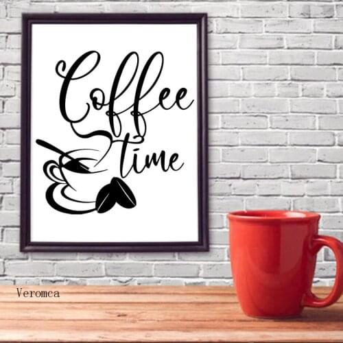 Coffee Quotes Art Poster Coffee Lover Gift Kitchen Wall Decor Black and White Minimalist Cafe Corner Print Canvas Painting