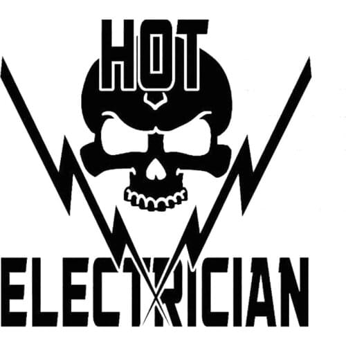 Beautiful Popular Personality Electrician Skull Power Transformer Lineman Pvc Cool Decal Sticker Car Sticker Anti-UV Black/white