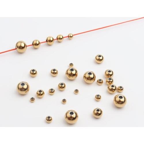 100pcs 3 4 5 6 8mm Gold Color Round Stainless steel Beads For Diy Jewelry Making Bracelet Necklace Earring Accessories Wholesale