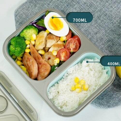 Food Grade Silicone Compartment Lunch Box Fruit Fresh-Keeping Box Foldable Bowl Container Light And Ortable Fork Spoon Tableware