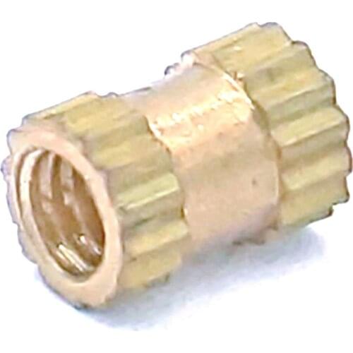 Lot100 Brass Knurl Nuts M2.5*5mm(L)-3.5mm(OD) Metric Threaded Fasteners