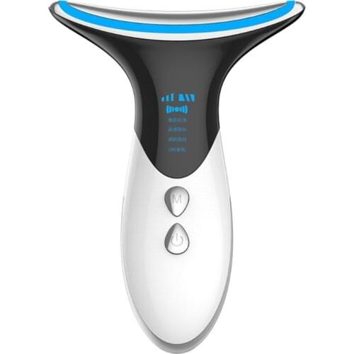 EMS Neck Face Shoulder Wrinkle Removal Anti Aging Skin Tightening Heating Vibration Longitudinal Sonic Vibration Massage C1FF