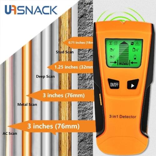 3 In 1 Metal Detector Find Metal Wood Stud AC Voltage Live Wiring Detect Wall Scanner Detector Electric Box Finder Wall Detector