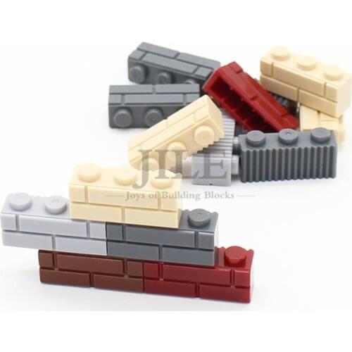 Moc Brick Modified 1x3 with Masonry Profile City View Rampart Wall DIY Building Enlighten Blocks Compatible Assembles Particles